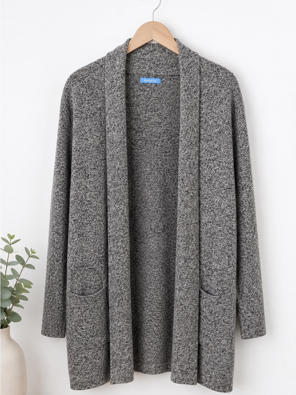 Burgess Travel Coat Women’s Size M Gray Silk Blend Longline Cardigan
